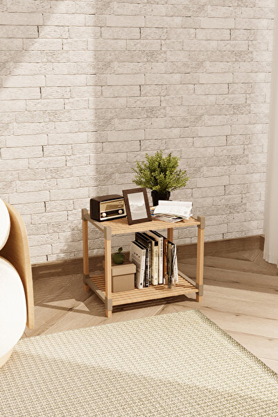 FixWood FİX-2015-2 Çok Amaçlı 2 Katlı Ahşap Raf