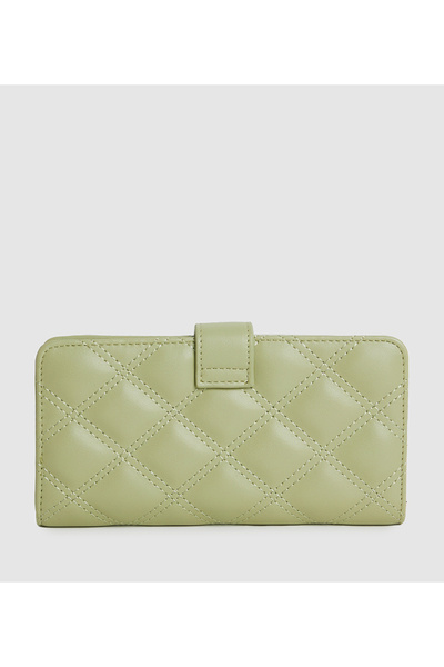 BCBG Green Quilted Long Wallet