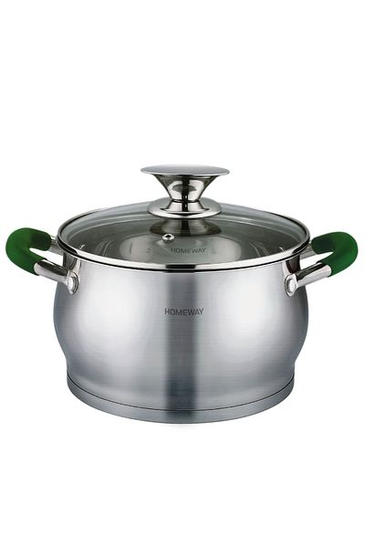 CLIKON Homeway Stainless Steel Casserole with Lid - 26cm Durable Cookware for Efficient Cooking