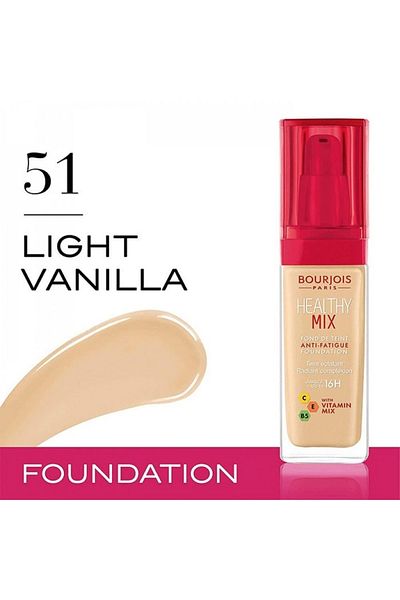 Bourjois 🌟 Bourjois Healthy Mix Anti-Fatigue Foundation – 51 Light Vanilla (30 ml)