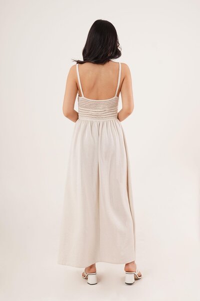 Hipo Trend Μάξι πέτρινο φόρεμα με ανοιχτό λουράκι