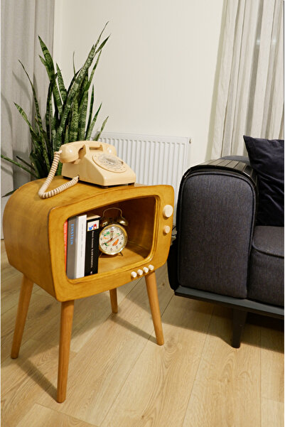 huncar Dekoratif Retro TV Ahşap Sehpa ( Köşe Sehpa )