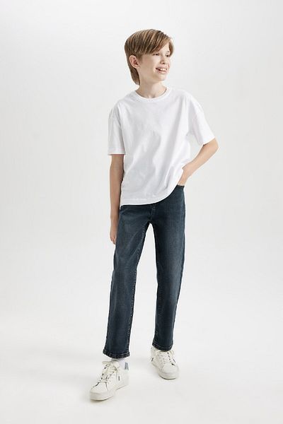 DeFacto Boy's Straight Leg Pocketed Jean Trousers - C7236A824Wn