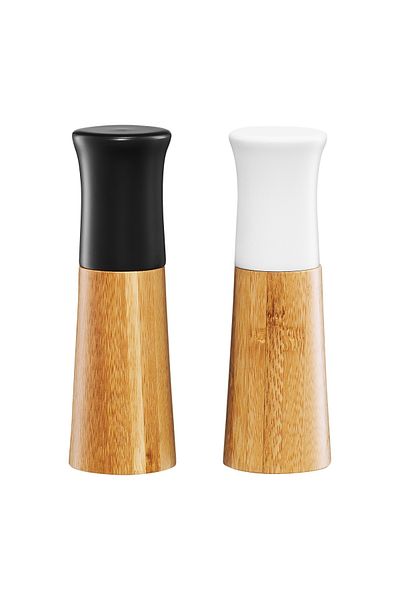 Ambition Salt and pepper mill set, 2 pieces, white and black, Natural