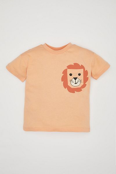 DeFacto Baby Boy Lion Printed Crew Neck T-Shirt - Z6942A224Sm