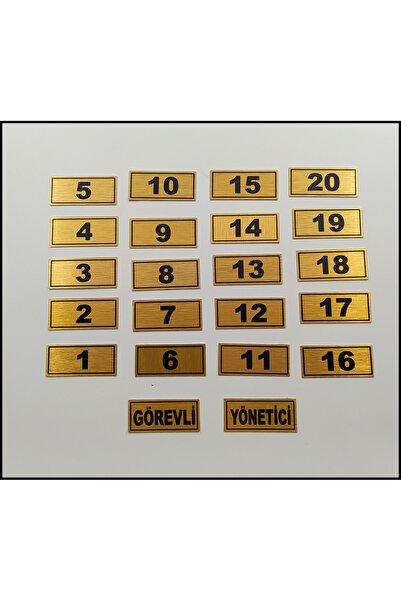Posta Kutusu Numarası 3,9 Cm X 1,7 Cm 1-20 Adet Yönetici Ve Görevli Yapışkanlı Numara