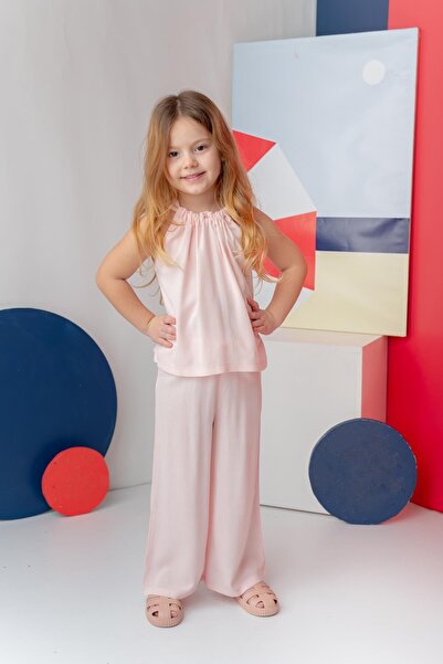 Zeyland Kız Çocuk Askılı Bluz Pantolon Takım - Pembe