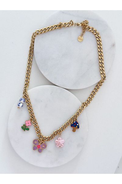 CHARMLUCKY Steel Charm Necklace