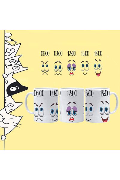 Olympus plus Morning and Evening Hours between Moods Mod Design Full Printed White Mug Bar Cup