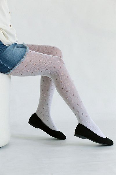 Daymod White Children's Net (4 Points) Socks with Inscriptions
