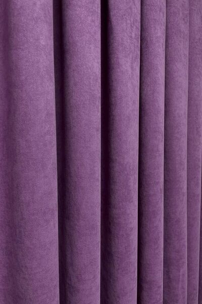 Cortibo Barcelona Lilac Velvet Textured Pleatless Background Curtain