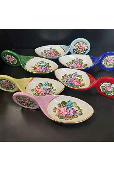 BY.RAYKA PORSELEN El Dekor Porselen El Boyma Çerezlik Altı Kişilik Büyük Boy ...