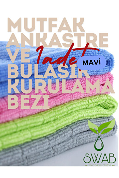 Swab ( 1 Adet Mavi ) Kareli Mutfak Ankastre Ve Mobilya Temizlik Bezi 40*40