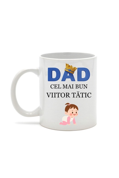 OEM Cana albă personalizată „Cel mai bun viitor tată”, INOVATIX®. 330 ml