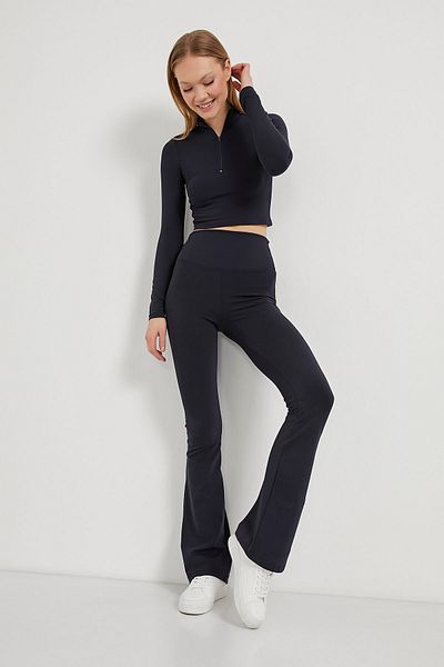 Arma Life Women's High Waist Flared Leg Push up Navy Tights