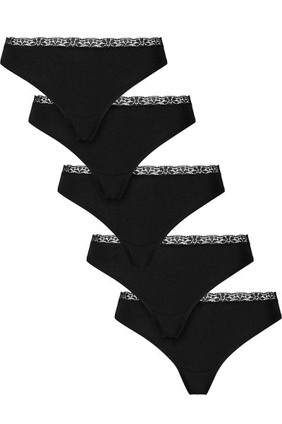 Urban Classics Ladies Basic Cotton Tanga Lace 5-pack