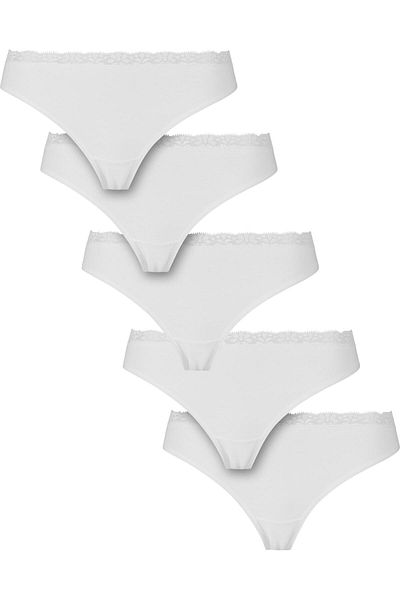 Urban Classics Damen Basic Baumwoll-Tanga Spitze 5er-Pack