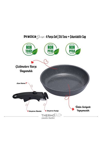 ThermoAD |   Series of Pratica |   Pan Set |   4 Pieces |   Grey