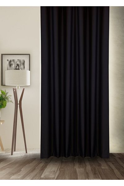 cheap's home Blackout Lightproof Background Curtain High Quality Blackout Sunshade with Extrafoam Without Pleats (Black)