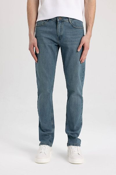 DeFacto Pedro Slim Fit Στενή Εφαρμογή Κανονική μέση με στενό πόδι Jean παντελόνι W7521AZ24SM