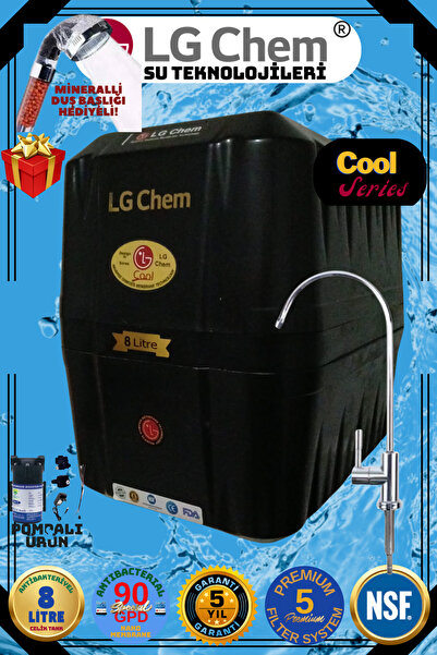 ligth gastro Lg Chem Cool Serıes Siyah Pompalı 8 Litre Duş Başlığı Hediyeli S...