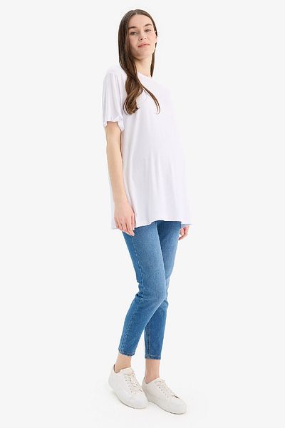 DeFacto Skinny Fit, zerrissene Details, hohe Taille, gerades Bein, lange Umstandshose X2068AZ24SP