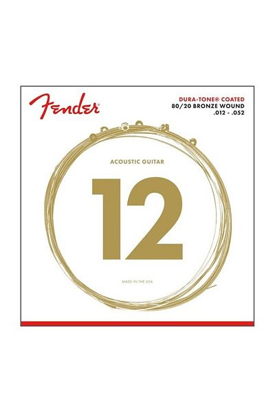 FENDER Dura-Tone Coated 80/20 Acoustic Guitar String Ball End 880L 012-.052 0730880303