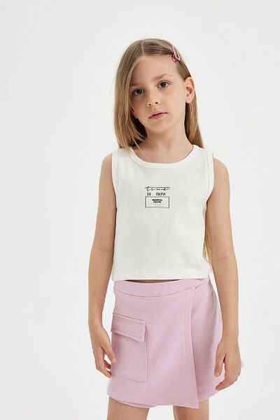 DeFacto Printed Undershirt and Shorts Skirt Set for Girl - C5367A824Sm