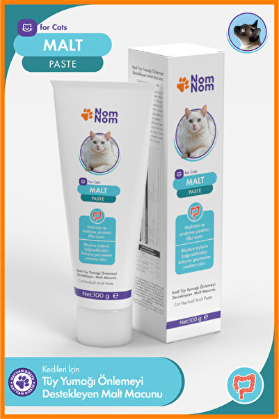NomNom Kedi Malt Paste 100 gr – Tüy Yumağı Önleyici ve Sindirim Düzenleyici M...