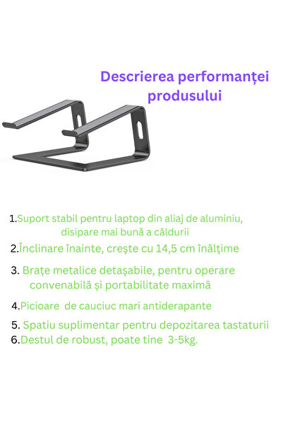 SMARTO Βάση φορητού υπολογιστή C8d, κατασκευασμένη από αλουμίνιο, φορητή, εργονομική, συμβατή με φορητούς υπολογιστές