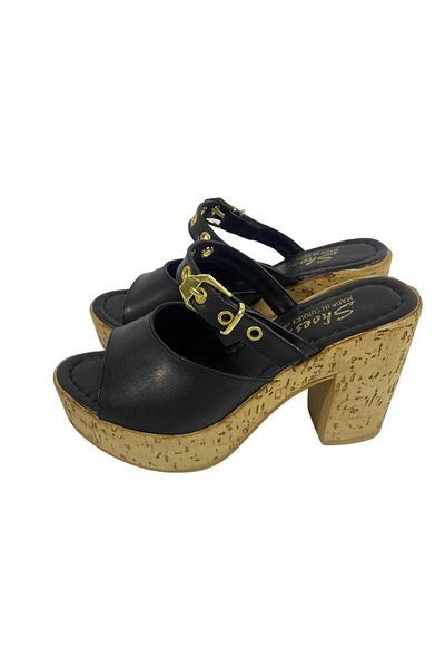 Les Passent Women's Leva Platform Heeled Slippers 9 cm