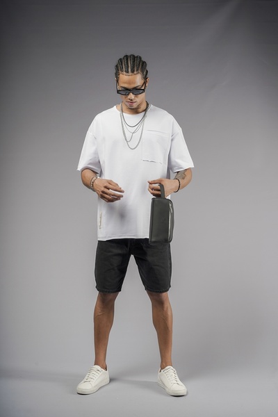 Butik TREND BIZ 2 νήμα υφασμάτινο μπλουζάκι με γιακά με τσέπες