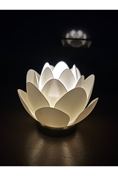 Lunera Accessories Lotus Tasarımlı Dekoratif Mumluk – 3D Baskı Modern Ev Akse...