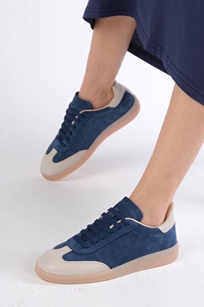 Mio Gusto Nikita Genuine Suede Navy Blue Color Women's Casual Sports Shoes