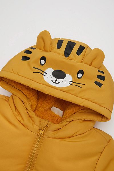 DeFacto Waterproof Plush Lined Hooded Inflatable Jacket for Baby Boy - C7761A524Wn