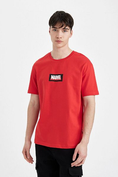 DeFacto Μπλουζάκι με κοντό μανίκι με λογότυπο Marvel Only Regular Fit Crew Neck 24 ετών 801005824