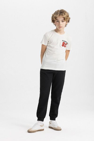 DeFacto Boy's Crew Neck Printed Short Sleeve T-Shirt C6880A824SM