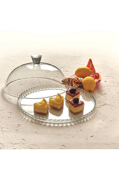 Paşabahçe Round platter with lid 32cm, Patisserie