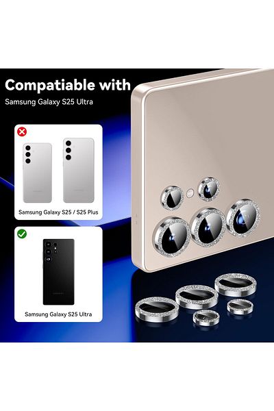 AWH Camera Lens Protector for Samsung Galaxy S25 Ultra, Ultra-HD 9H Glass, Military-Grade