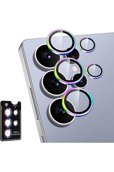 AWH Samsung Galaxy S25 Ultra Camera Lens Protector, Metal Ring Glass Cover, HD Clear