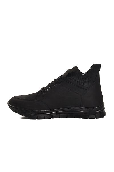 AYAKMOD Μαύρες ανδρικές μπότες από γνήσιο δέρμα Nubuck 228 M