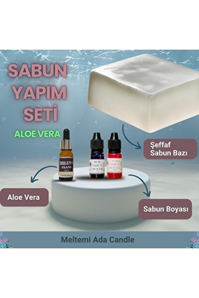 Meltemi Ada Candle Sabun Yapım Seti Sabun Yapma kiti 1 kg Şeffaf Sabun bazı +...