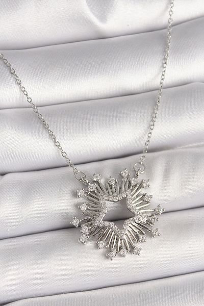 Clariss 316L Steel Silver Color Zircon Stone Star Model Women's Necklace