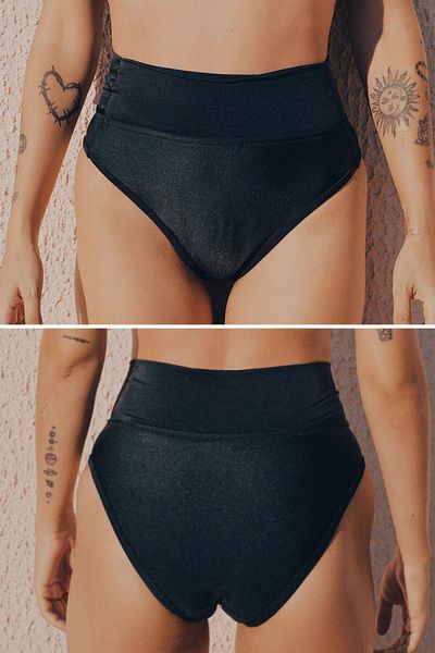 PEDDON Ψηλόμεσο Super Absorbent Padkini Μαγιό κάτω - Μαύρο Εμμηνορροϊκό Μαγιό