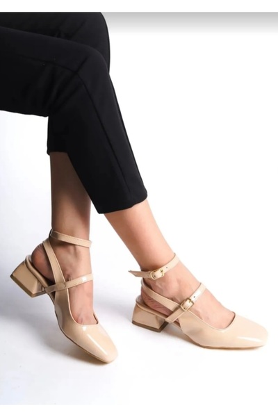 LARİNA SHOES Maryy Jane - Pantofi de damă cu vârf pătrat cu spatele deschis