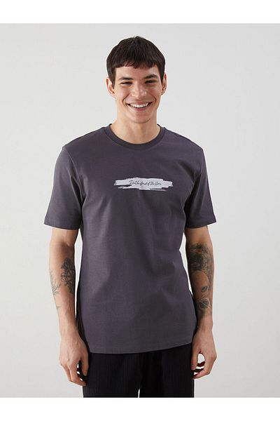 LC Waikiki Tricou pentru bărbați din bumbac pieptănat imprimat cu gât crew de sezon nou - S5EI78Z8