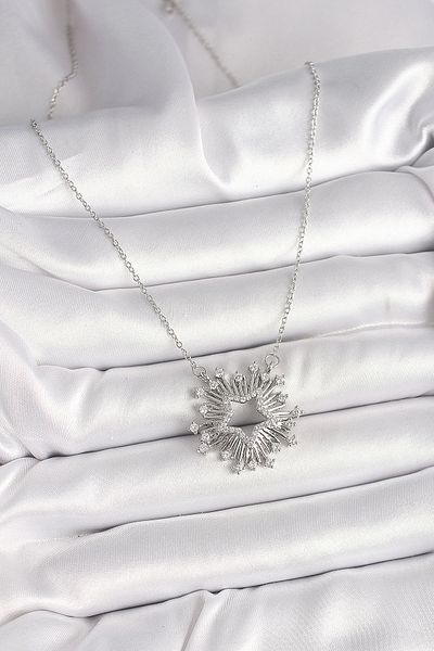 Clariss 316L Steel Silver Color Zircon Stone Star Model Women's Necklace