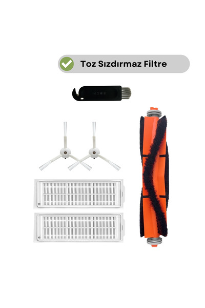 robotyedek Xiaomi Mop 2 Pro (أبيض) - مجموعة فرشاة وفلتر بديلة متوافقة مع 6 قطع