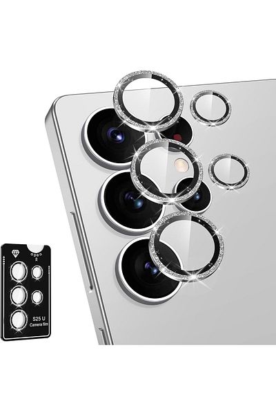 AWH Samsung Galaxy S25 Ultra Camera Lens Protector, Metal Ring Glass Cover, HD Clear