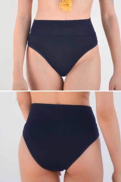 PEDDON Ψηλόμεσο Navy Blue εμμηνορροϊκό μαγιό - Ειδικό άνετο, σούπερ απορροφητικό μπικίνι με μπικίνι